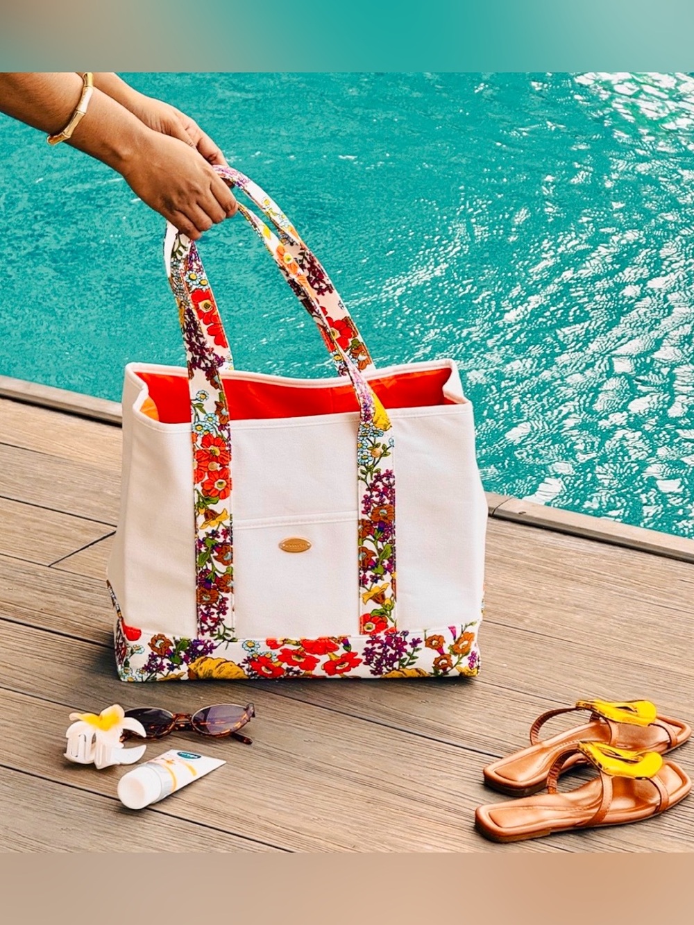 NEW COACH Floral Canvas Tote Bag
